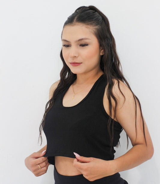 Blusa Negra Ajustable